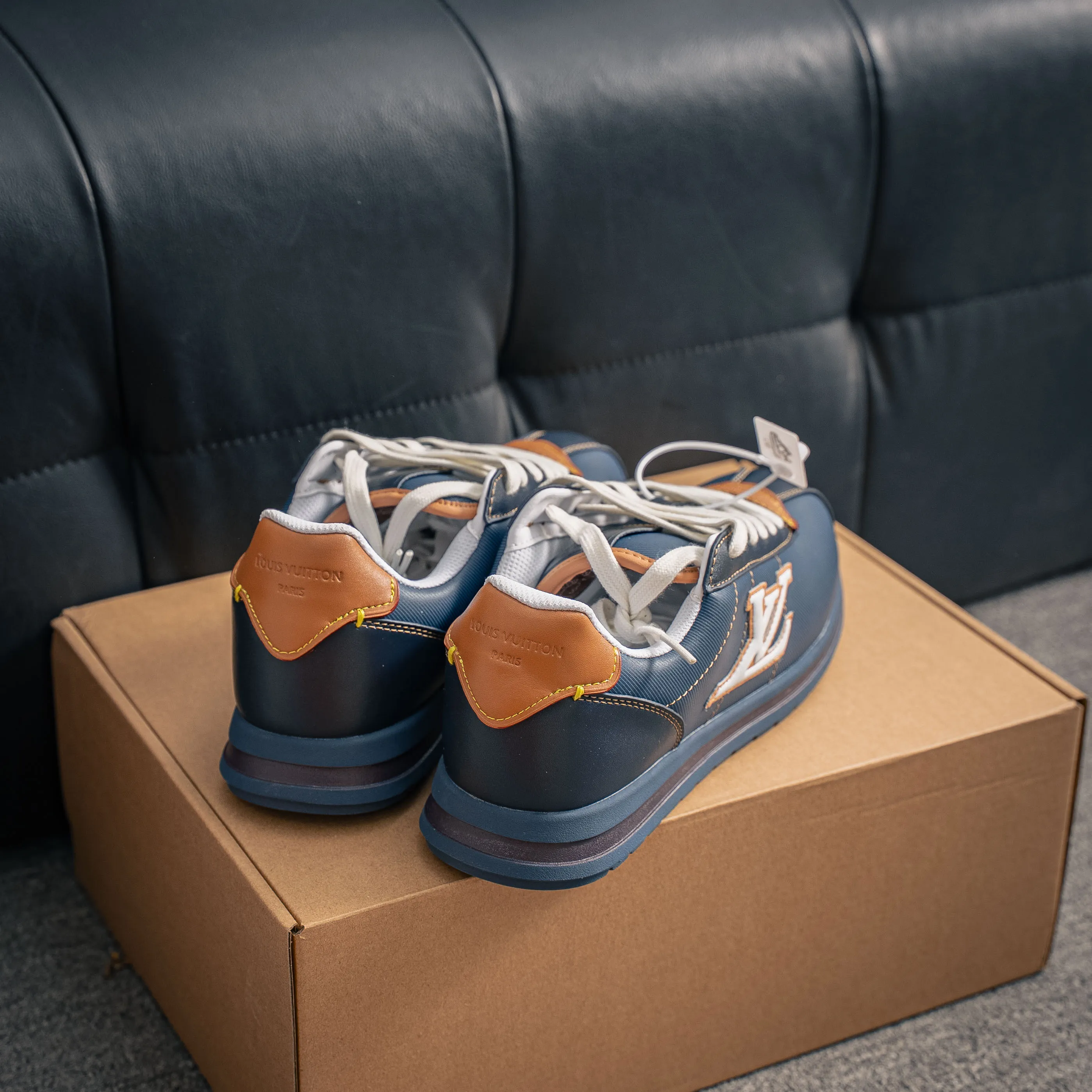 # LOUIS VUITTON x Nigo lv Buttersoft Cowhide Leather FW 25 Lace-Up Low-Top Shoes Same Style